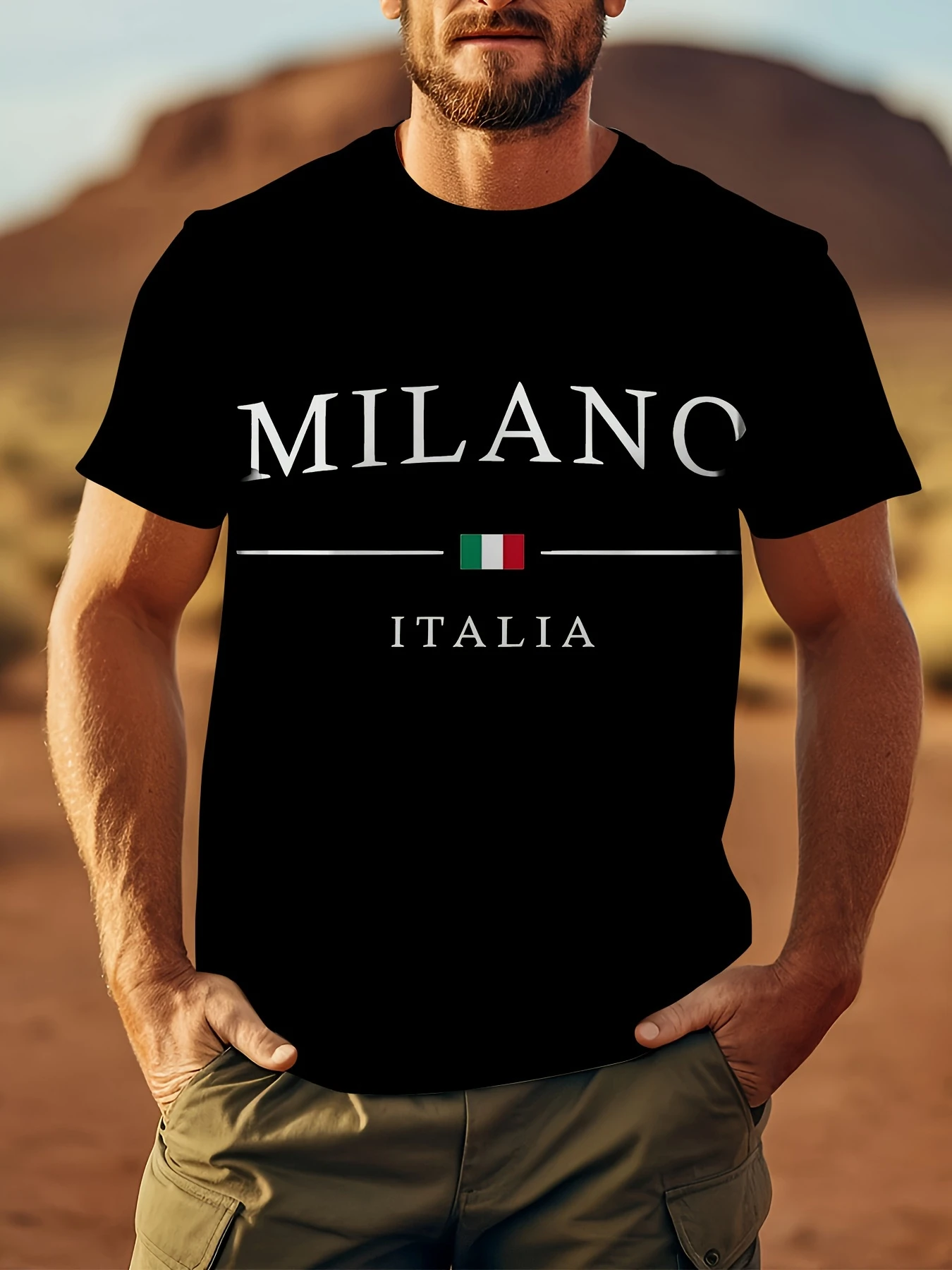 Street Fashion In Milan - Milan Italië 3D-printen Sport Sneldrogend Ademend