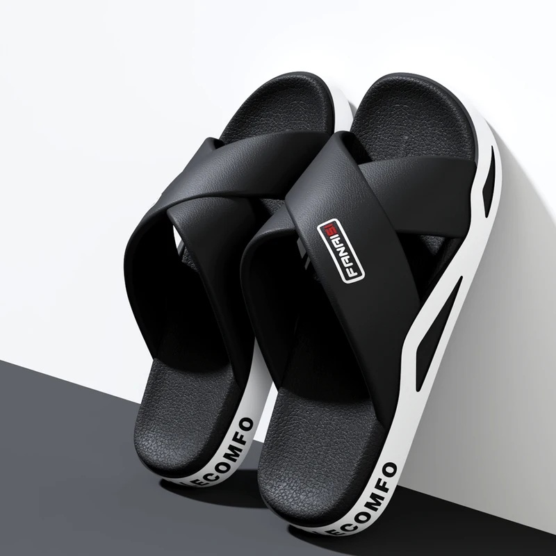 Street Fashion Walk - ZUOFU Heren Open Teen Slippers met