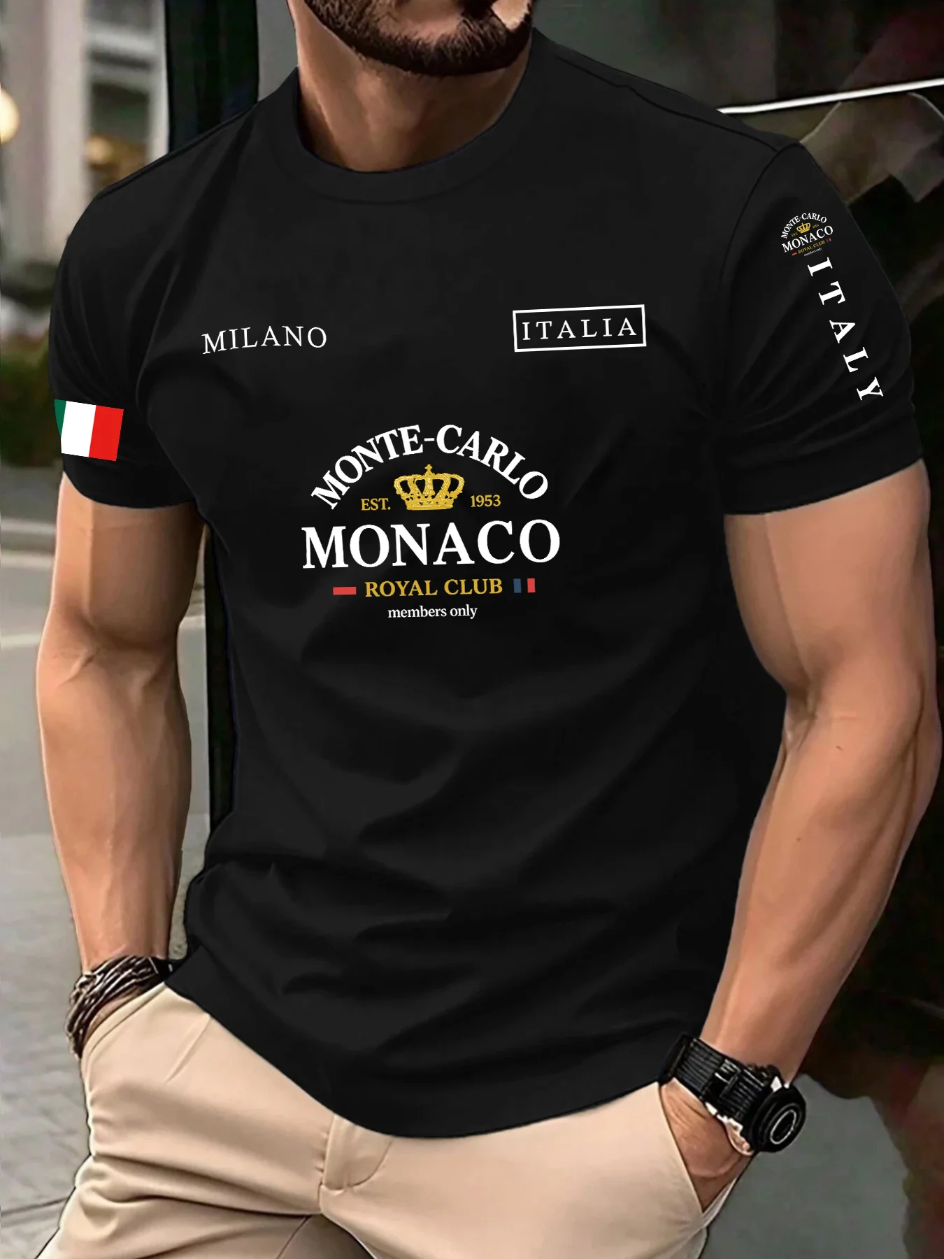 Street Fashion Monaco - Bestverkochte Monaco Letter Flag Print 100%
