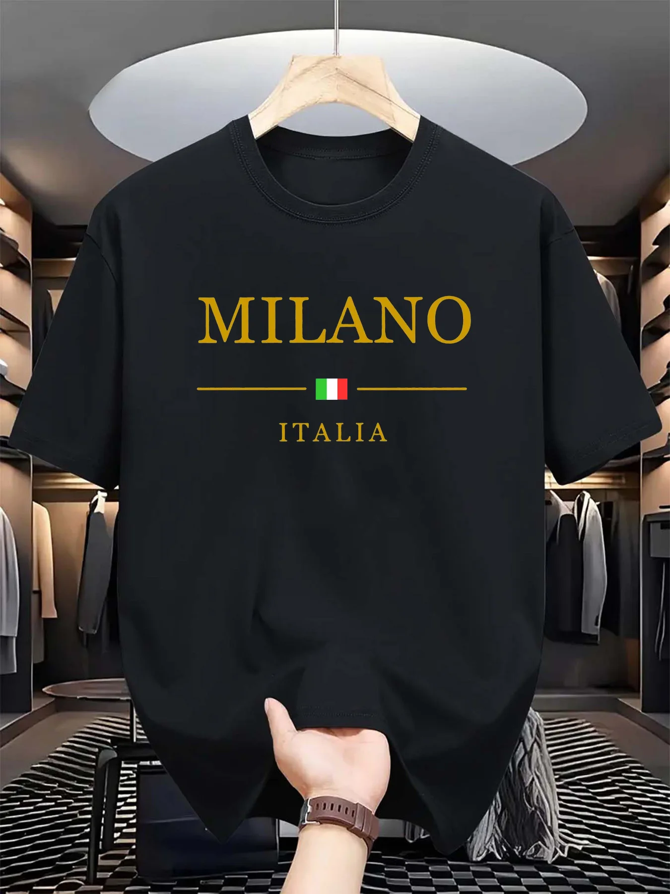 Street Fashion In Milan - Zomer T-shirt met 3D-print voor heren,