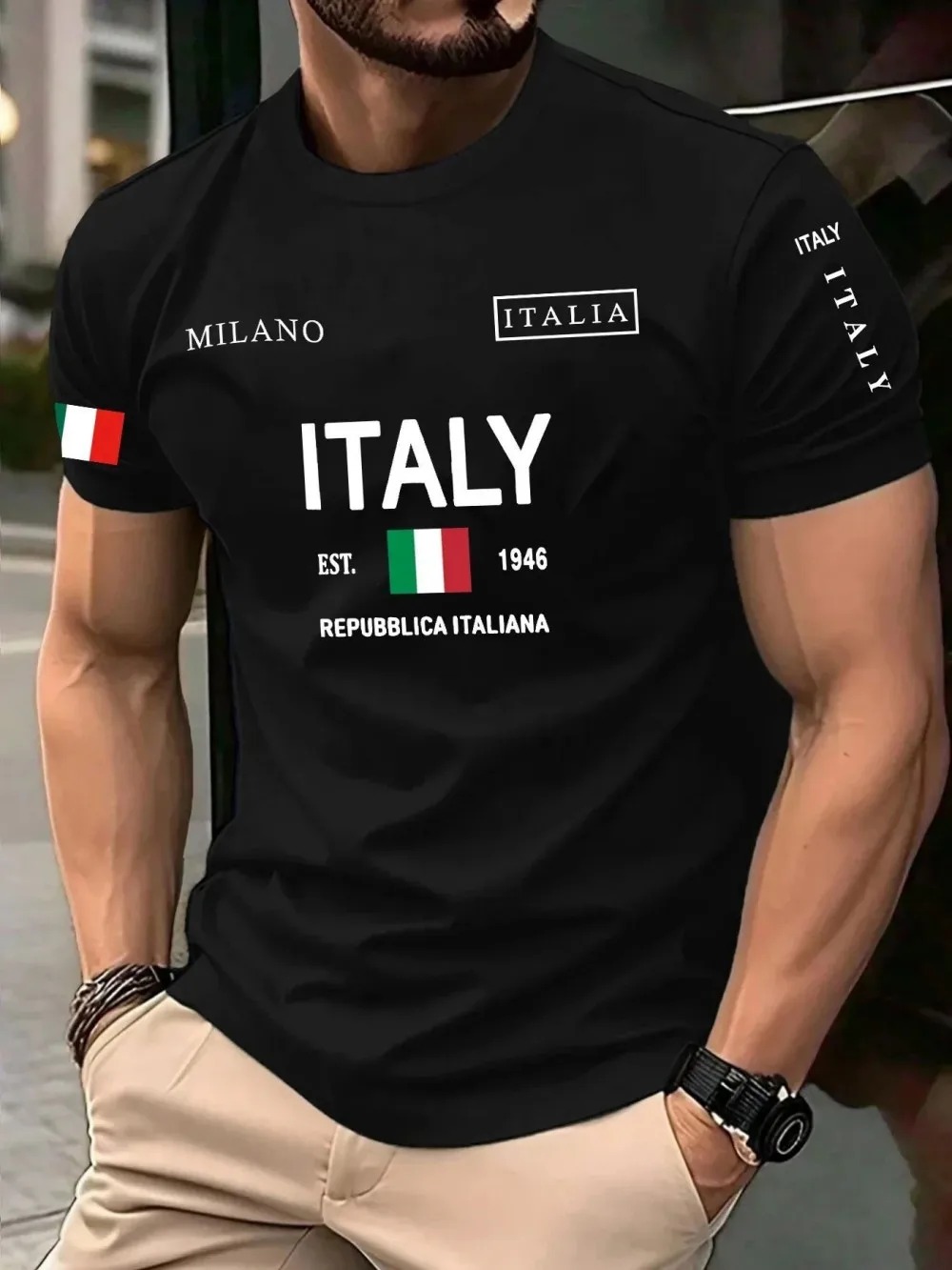 Street Fashion In Milan - Europese Amerikaanse modetrend Milan Letter 3D