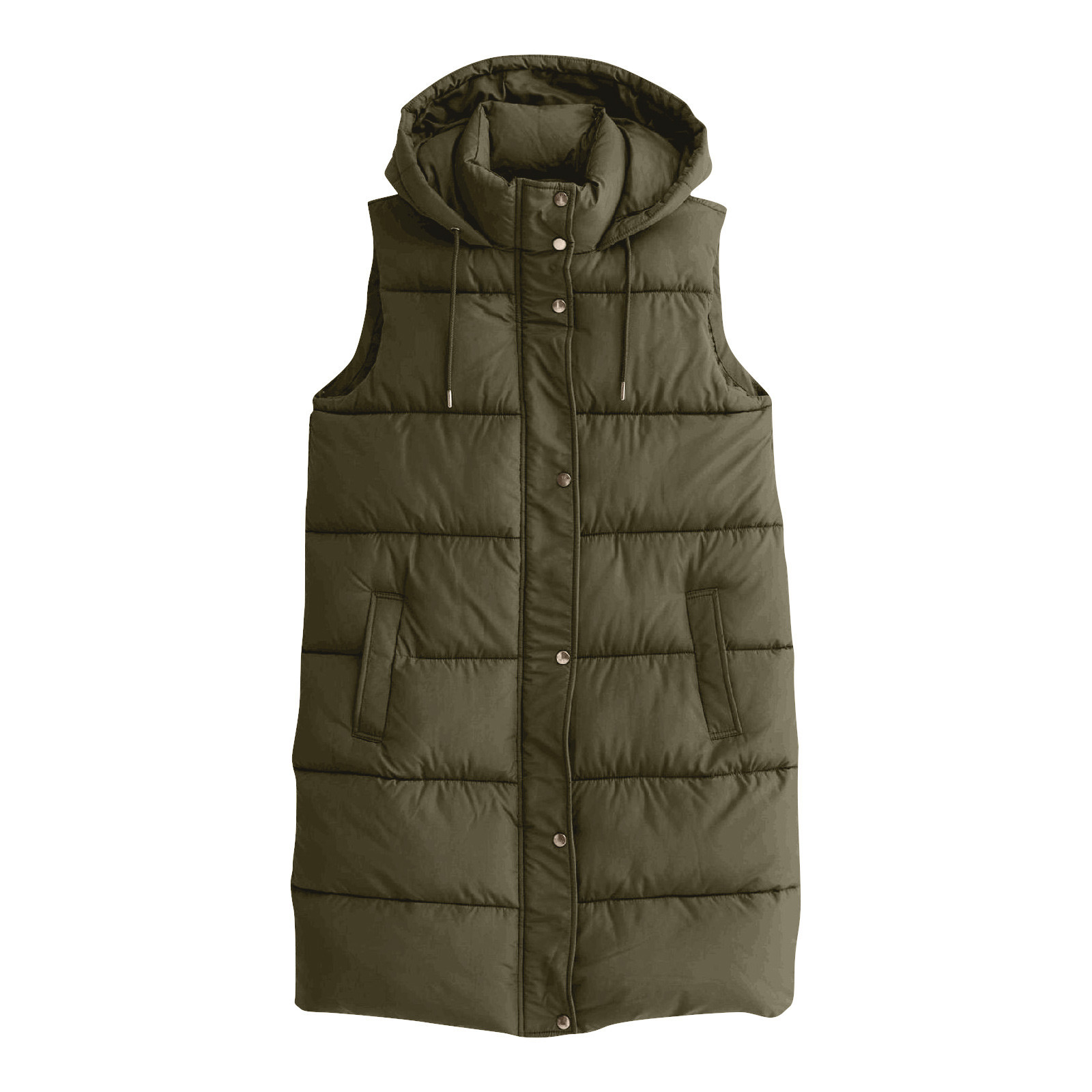Puffer Vest Padded - Dames Lange Vest Winterjas met Rits,