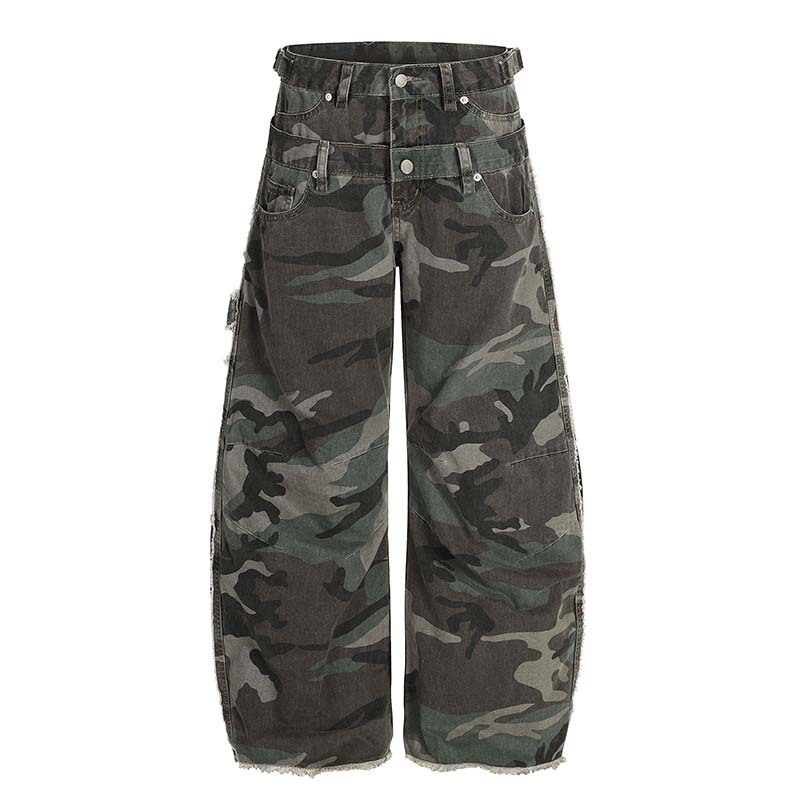 Street Fashion Vibes - Herenmode Camouflage Cargo Jeans Broek Hoge