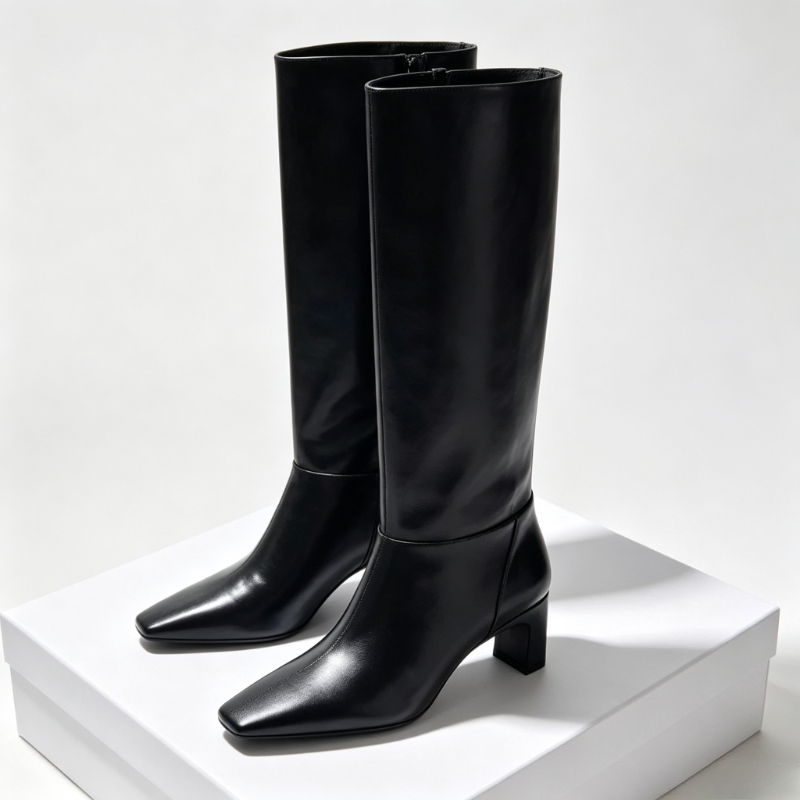 Street Fashion Brand - Modieuze leren kitten heels dameslaarzen merk