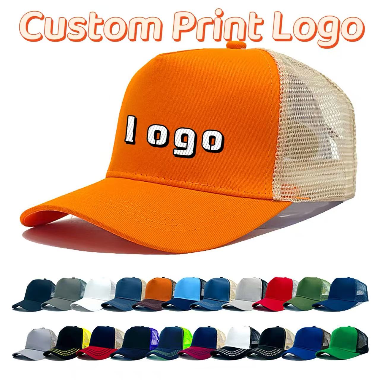 Baseball Cap Fitted - Op maat gemaakte bedrukte logo effenkleurige