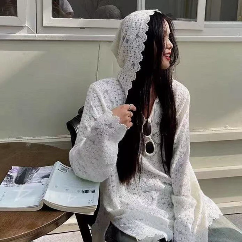 Street Fashion Korea - Y2K Kant Shirts Met Capuchon Vrouwen