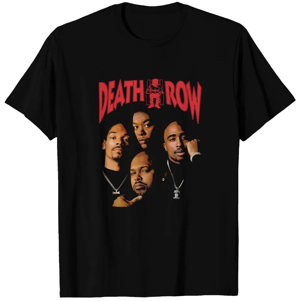 Street Fashion Vibes - Zwart bedrukt T-shirt Death Row Records