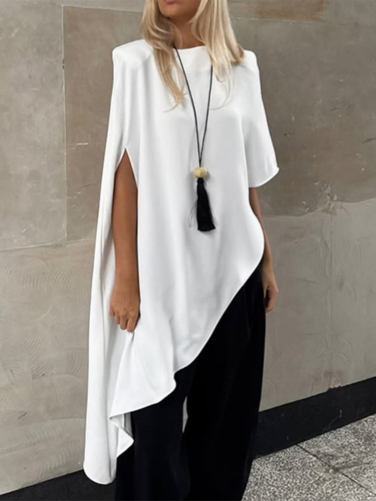 Street Fashion Fall 2025 - Trendix Witte Asymmetrische Trui Top Vrouwen