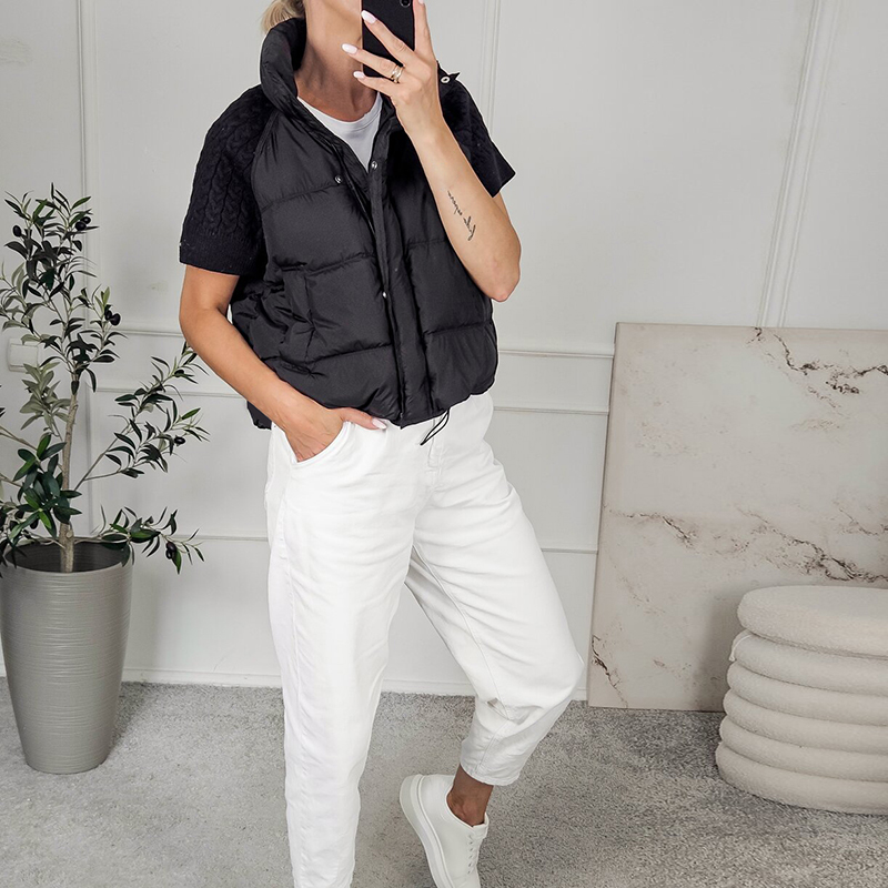 Chique, kort, gewatteerd vest  - Puffer Vest Padded recensie en prijs