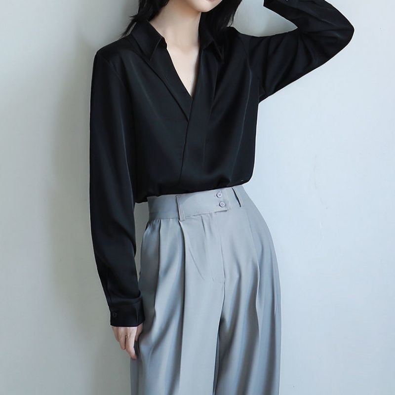 Gidyq Vrouwen Zwart Chiffon Sh - Street Fashion Korea recensie en prijs