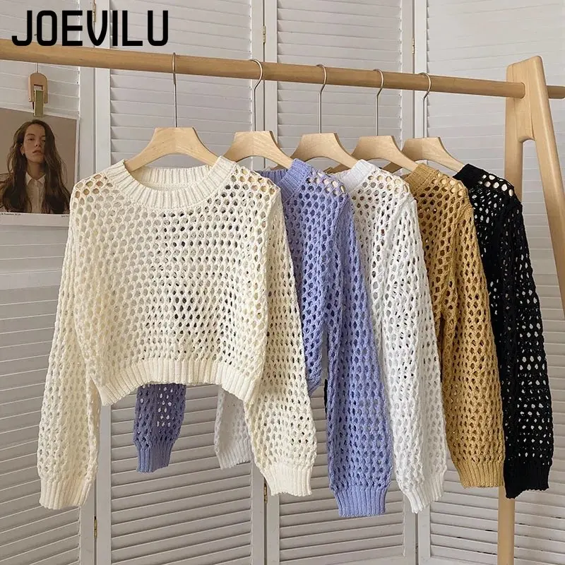 Hollow Out Knit Crop Top Vrouw - Street Fashion Korea recensie en prijs