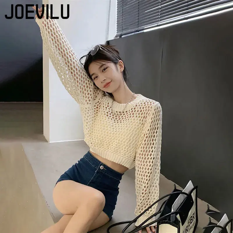 Hollow Out Knit Crop Top Vrouw - Street Fashion Korea recensie en prijs