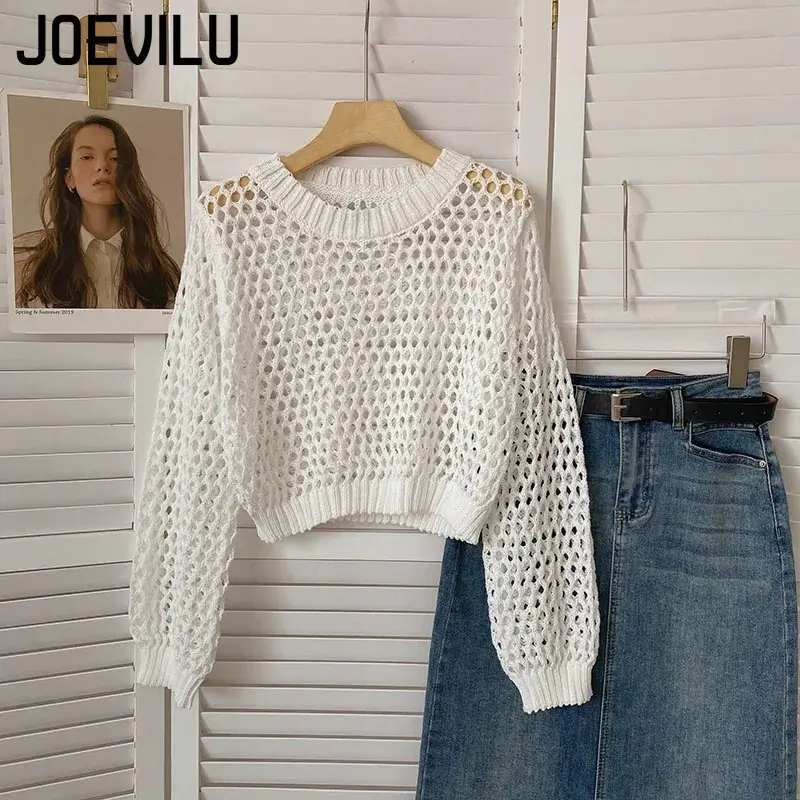 Hollow Out Knit Crop Top Vrouw - Street Fashion Korea recensie en prijs