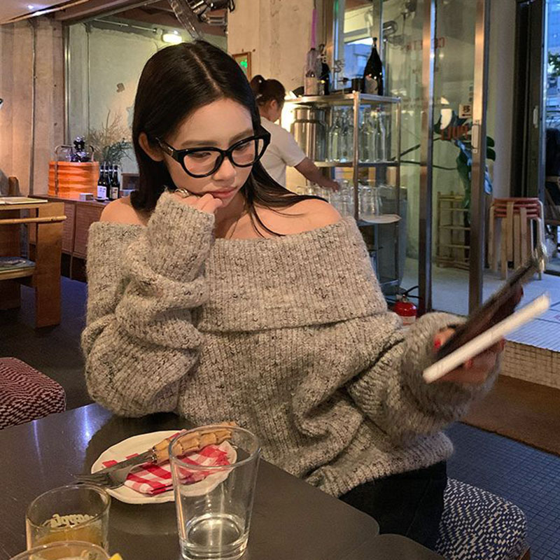 Elegante Off Schouder Slash Ha - Street Fashion Korea recensie en prijs