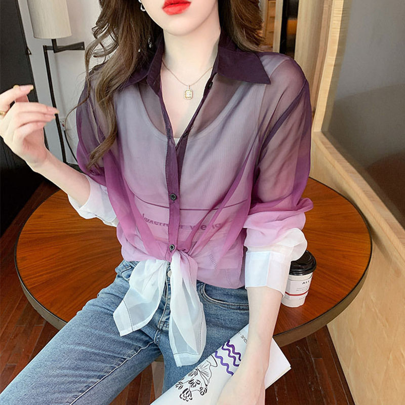 Mode Gradiënt Kleur Chiffon Sh - Street Fashion Korea recensie en prijs