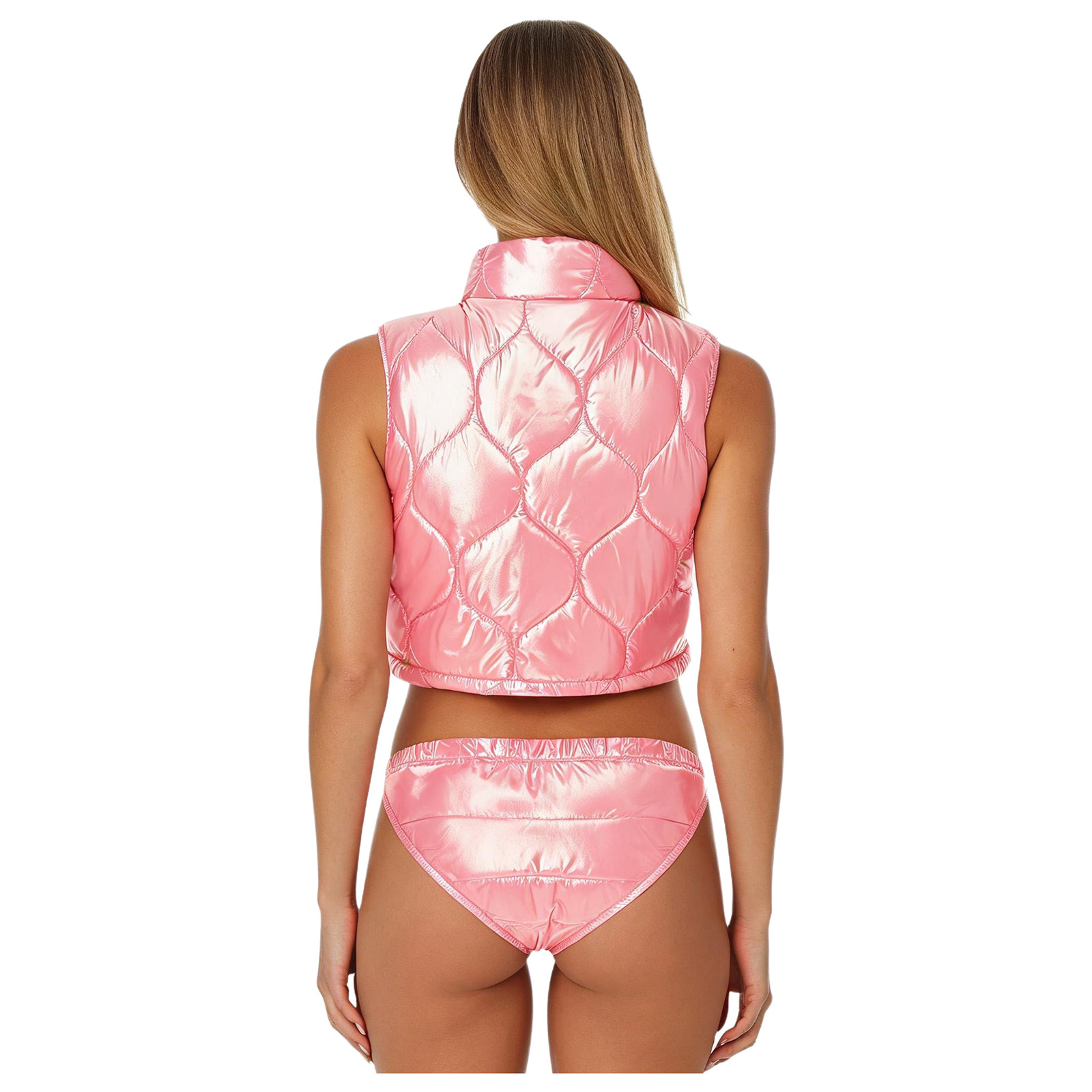 Dames Glanzende Gewatteerde Pu - Puffer Vest Padded recensie en prijs