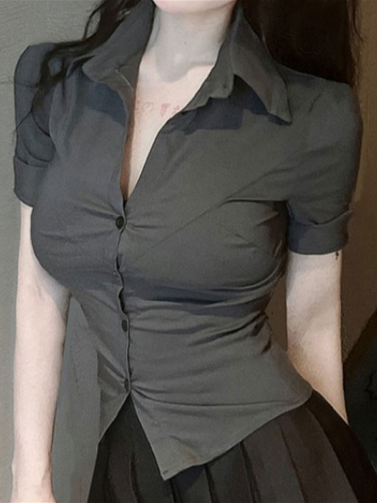 Mode vrouw blouse elastisch sl - Street Fashion Korea recensie en prijs